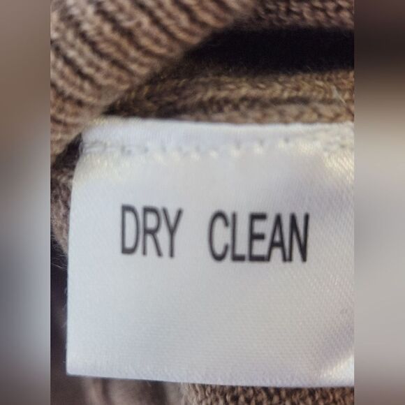 Impermeable L Tan Cable Knitted Lngslv MERINO WOOL SILK CASHMERE Men's Sweater - Picture 6 of 8